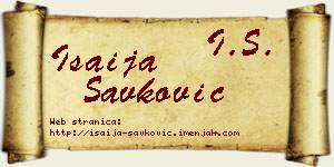 Isaija Savković vizit kartica